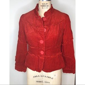 Elevenses / Anthropologie red corduroy jacket